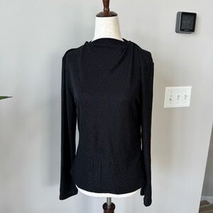 NWT! Alice Rinaldi Jeweled Elegant Black Long Sleeve Top